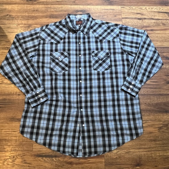 Plains Western Wear Button Down Shirt Xxl Tall - Picture 7 of 11